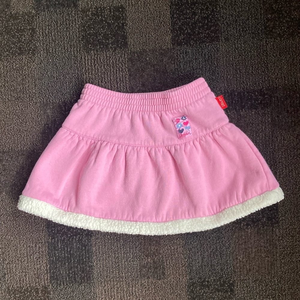 Vintage Esprit Pink Fleece w/ Faux Shearling Skirt Baby/Toddler Size 24 months